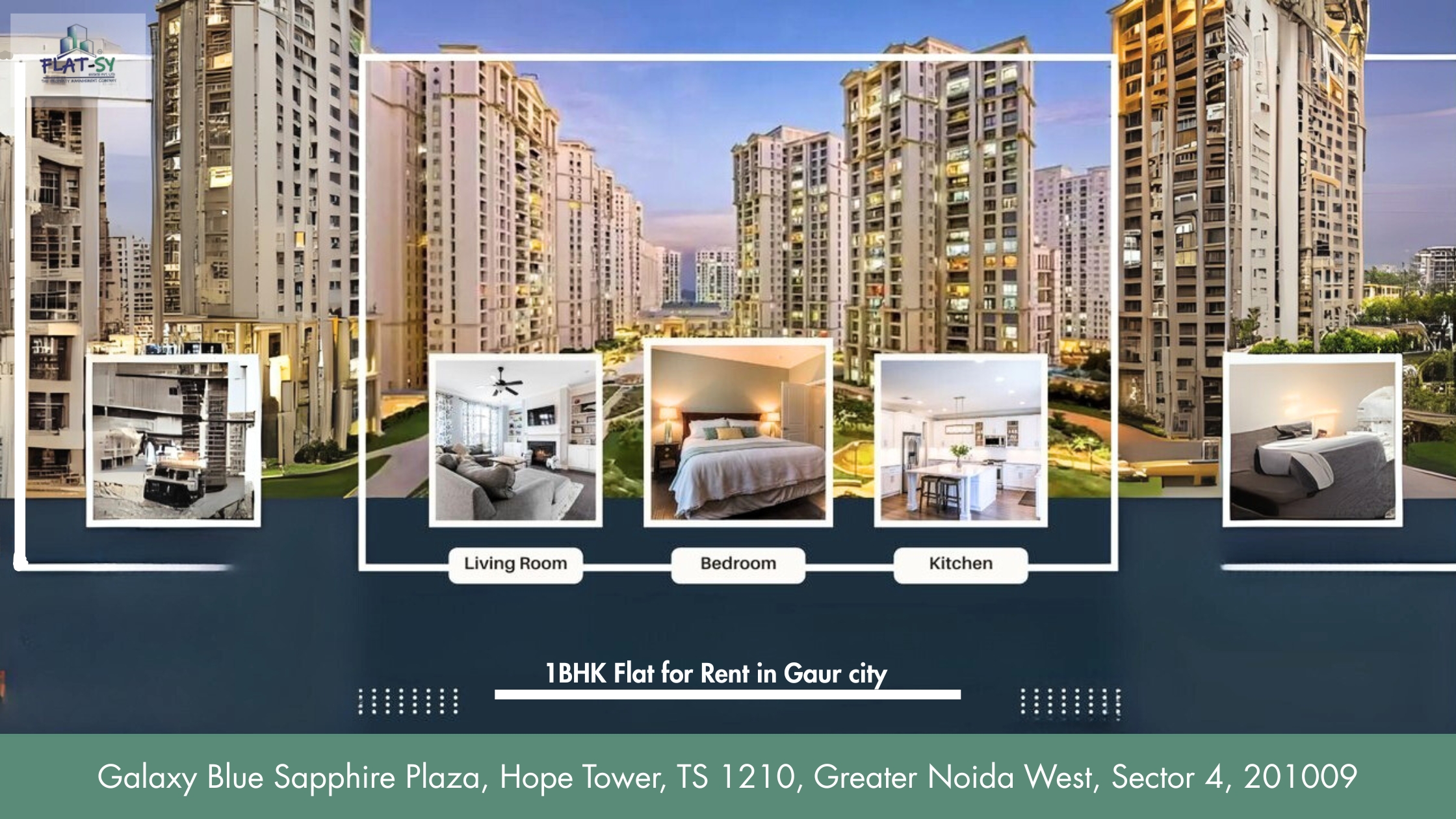 1BHK Flat for Rent in Gaur city